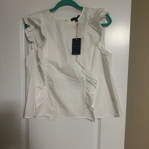 Skies Are Blue Ivory Ruffled Blouse